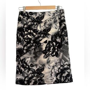 Worthington Black and White Floral Pencil Skirt